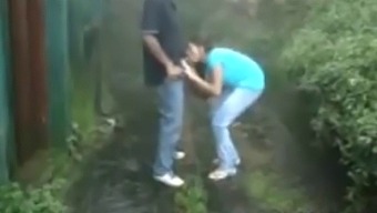 African American And Indian Teens Engage In Public Blowjob