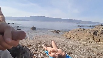 A Daring Exhibitionist Shows Off His Penis To A Nudist Mother At The Beach, Who Proceeds To Give Him Deep Oral Pleasure